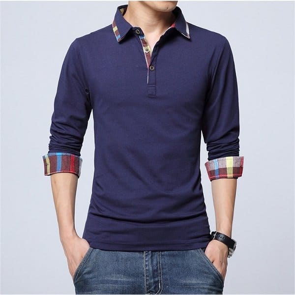 Polo manches longues homme casual