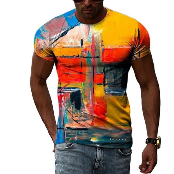 T-Shirt Homme 2025 – Impression 3D 'Poitrine Poilue' – Col Rond, Manches Courtes – Tissu Léger Et Respirant
