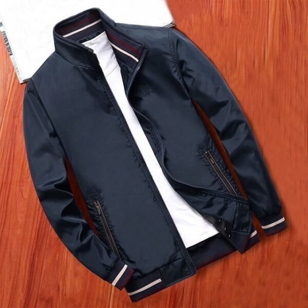Blouson Bomber Homme Décontracté - Veste Mi-saison - Style Urbain - Pour Ville, Weekend, Sorties - Taille Conseillée : Prendre Une Taille Au-dessus