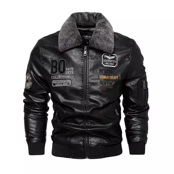 Veste en cuir col fourrure mode 2025