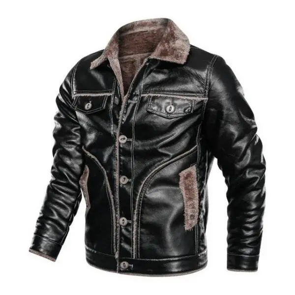 Blouson cuir hiver homme mode 2025