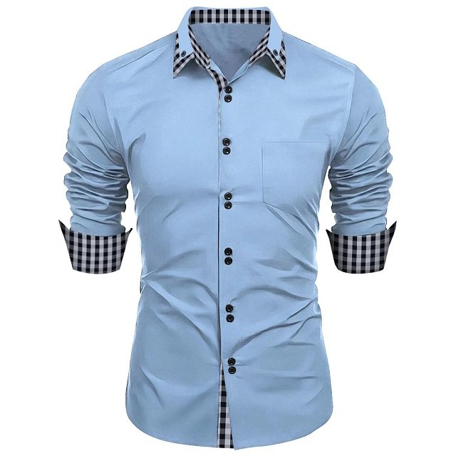 Chemise Homme Manches Longues 2026 - Couleur Unie, Style Business Décontracté - Taille Standard